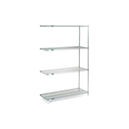 Nexel    Stainless Steel Wire Shelving Add-On Unit - 5 Tier - 24W X 18D X 74H